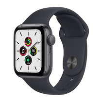 Apple Watch SE 智能手表 GPS款 44毫米深空灰色铝金属表壳 午夜黑色运动型表带MKQ63CH/A