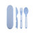 旅行出差便携餐具套装小麦秸秆刀叉勺三合一塑料餐具套装 学生党出差党神器(蓝色 3件套)第2张高清大图
