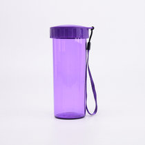 特百惠新款水杯塑料杯子学生运动水杯430ml夏季柠檬杯便携随手杯(魅影紫)