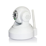 Sinbun/星邦 高清插卡无线摄像头Wifi 家用摇头机 云台旋转网络摄像机 ip camera(白色 带64G卡)