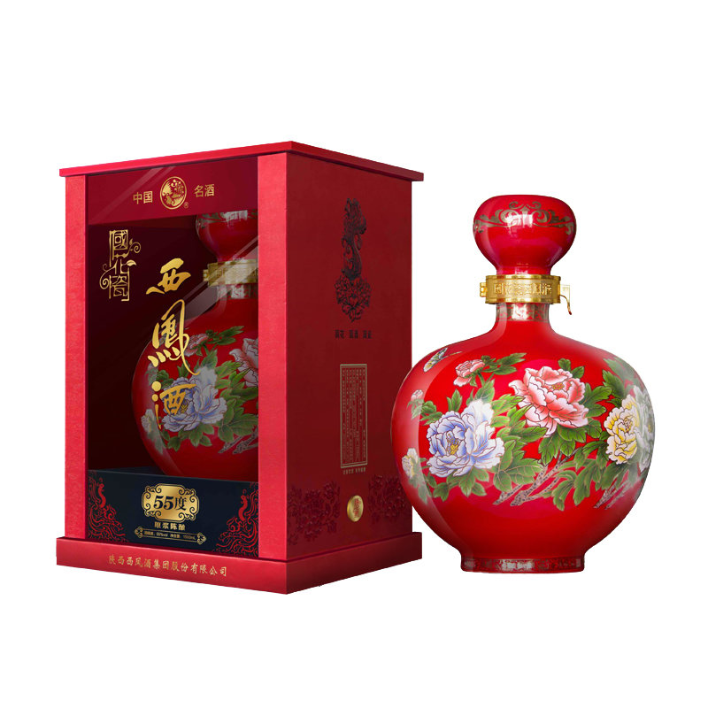 国花瓷西凤酒原浆凤香型55度陈酿三斤装1500ml国脉凤香高端白酒单瓶