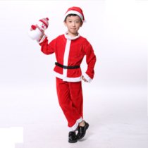 圣诞节衣服儿童演出服男童装扮圣诞老人套装女童舞蹈服装表演服饰(110 黑)