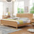 恒兴达 白橡木全实木床1.8米 日系北欧纯实木双人床1.5米 简约现代卧室家具(1.5*2米胡桃色 单床)