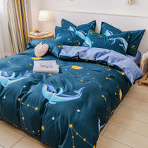 麦诗顿床上用品四件套植物羊绒星光海豚1.5米床星光海豚1.5米床（5英寸）150cm*200cm  亲肤 套件 耐磨