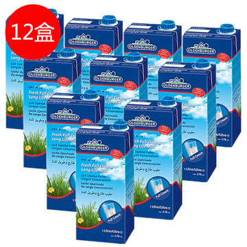 欧德堡（Oldenburger）超高温处理全脂纯牛奶1L*12 德国进口