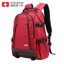 瑞士军刀双肩包电脑包 男女包中学生书包男士背包户外旅行包(红色)