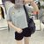 葩葩乐奇2017棉质夏季新款口袋短袖T恤女rihan7017(浅灰色 XL)