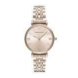 阿玛尼(EmporioArmani)手表满天星商务个性时尚腕表简约钢带石英女表AR11059(金色 钢带)