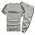 adidas 阿迪达斯短袖纯棉运动套装男女休闲清凉运动服系列(黑条~灰 3XL)