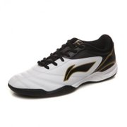 李宁lining男鞋足球鞋硬地低帮运动鞋ASWH011-4(白+黑+富贵金 43)