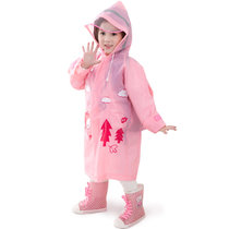 学生儿童雨衣 男女宝宝时尚EVA环保带书包位儿童雨衣(M)(粉红色)