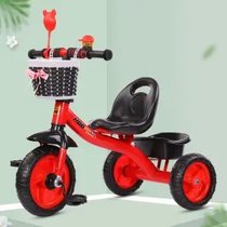 儿童三轮车脚踏车宝宝手推车小孩推车自行车1--3-5岁男女宝宝单车(豪华款【简易】红色)