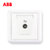 ABB开关插座面板德静系列白色86型一位电视插座单联有线TV插座AJ301第2张高清大图