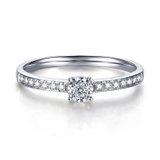 谢瑞麟 钻石戒指18K金排戒钻石戒指女款10号 求婚结婚订婚白金钻戒