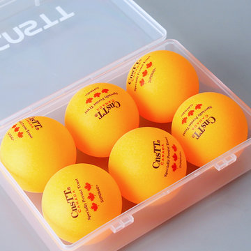 CnsTT凯斯汀乒乓球三星ABS40+新材料无缝乒乓球控制型速度型高弹乒乓球6只装(斯皮特黄色（旋转型）)