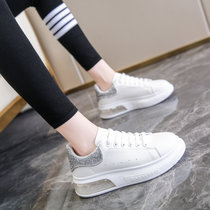 2022年春季新款小白鞋女韩版麦昆鞋气垫女鞋时尚潮流鞋子M001(亮尾白银 36)