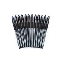 得力s55中性笔 碳素笔水笔签字笔 办公文具书写黑笔0.5 12支/盒(黑色 版本一)