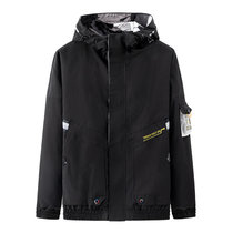 VINBORLEE男士潮流百搭外套2021春季新款潮牌夹克休闲工装外套男DQC8052(黑色 4XL)