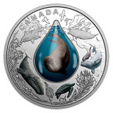 2017年加拿大发行加拿大水中生态彩色精制纪念银币