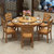 健舒宝 实木餐桌橡木圆桌大圆形桌 实木椅组合 餐厅 饭桌(1.3M 一桌六椅)