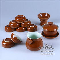 茶具套装 骨瓷唐装12头陶瓷茶壶茶杯婚庆祝福礼品