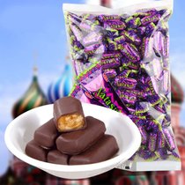 国产俄罗斯风味紫皮糖1000g花生夹心巧克力结婚喜糖果年货