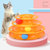 憨憨乐园猫咪玩具三层猫转盘塑料三层 颜色随机