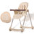 宝宝餐椅婴儿吃饭椅子便携式宜家多功能学坐可折叠儿童餐桌椅座椅(卡其.香槟金铝管 适合0-36个月)