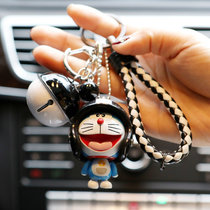 钥匙扣 卡通哆啦A梦头盔书包挂件钥匙挂件包包挂饰机器猫钥匙链创意情人节生日礼物(黑白)