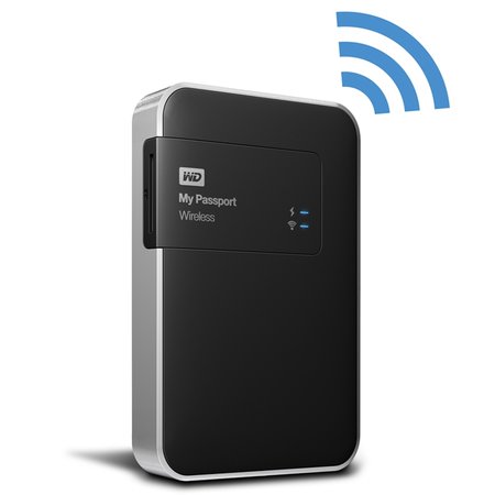 西部数据(wd)my passport wireless 2tb wifi移动存储设备(黑色) wdb