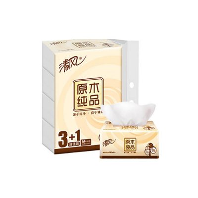 清风原木纯品2层150抽4包中规格抽取式面纸(1提) 清风原木纯品2层150抽4包中规格抽取式面纸(1提)