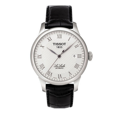 天梭/Tissot手表力洛克系列 钢带皮带机械男士表T41.1.483.33(银壳白面黑皮带)