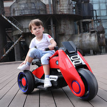儿童电动摩托车男孩三轮电瓶玩具车小孩充电童车可坐大人1-3-6岁(红色)