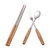 玉米 儿童筷子餐具套装便携筷叉勺三件套不锈钢筷子勺子叉子实木学生餐具(木柄不锈钢19cm1双)