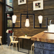 紫盛阁餐厅灯创意吊灯三头吧台个性复古美式工业风客厅简约现代北欧灯具(三头吊灯 无光源)