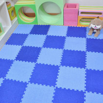 明德蚂蚁纹地毯拼接地毯耐脏可水洗客厅地毯卧室床边地毯(深蓝色 30*30*0.6cm / 片)