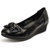 AICCO 春季时尚单鞋皮跟女鞋子休闲皮鞋水钻蝴蝶结女鞋子8603(黑色 36)