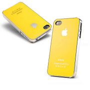 苹果4、4s镜面手机壳  苹果4s保护套 iphone4、4s手机壳(黄色)