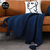 北欧复古大吊穗编织毛毯子办公室午睡毯夏季空调毯毛巾毯沙发盖毯(宝蓝色)