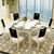 古宜（Guyi） 古宜 圆餐桌椅组合可伸缩折叠桌实木钢化玻璃圆形餐台电磁炉现代(白色餐桌+6椅)