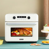 海氏K5电烤箱家用小型全自动烘焙多功能迷你25升大容量搪瓷空气炸(白色)
