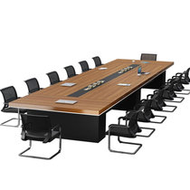 永岩钢木 现代简约板式会议桌长条桌 YY-0133(桃木色 默认)