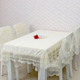 木儿家居桌布布艺餐桌布蕾丝桌椅套装长方形盖巾茶几布简约现代(金盏花 180*130cm)