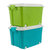 (国美自营)禧天龙 Citylong 塑料整理箱大号带轮储物箱玩具收纳箱2个装蒂梵蓝+蒂梵绿 60L 6055