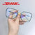 韩版tr防蓝光平光镜金属时尚方框护目镜潮流装饰镜可配近视2063F(C2粉金框)