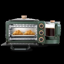 格兰仕（Galanz）烤箱 早餐机多功能烤面包多士炉三明治机电饼铛烤箱烤盘咖啡机三合一QFH12(绿色 热销)