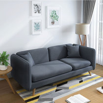 A家家具 沙发 北欧客厅布艺沙发 可拆洗小户型三人位懒人沙发(灰黑色 三人位+脚踏)
