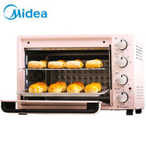 美的（Midea）家用多功能电烤箱 35升大容量 机械式操控 上下独立控温 旋转烧烤 烘烤面包蛋挞PT3502(粉色 默认版本)