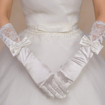 新娘手套长款包指2016秋冬季新款婚纱礼服旗袍配件白色韩式结婚 白色手套 均码(均码)(白色手套)