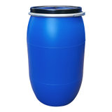 200升大口塑料法兰桶盛水200公斤 大容量储水桶化工桶包装桶(蓝色)
